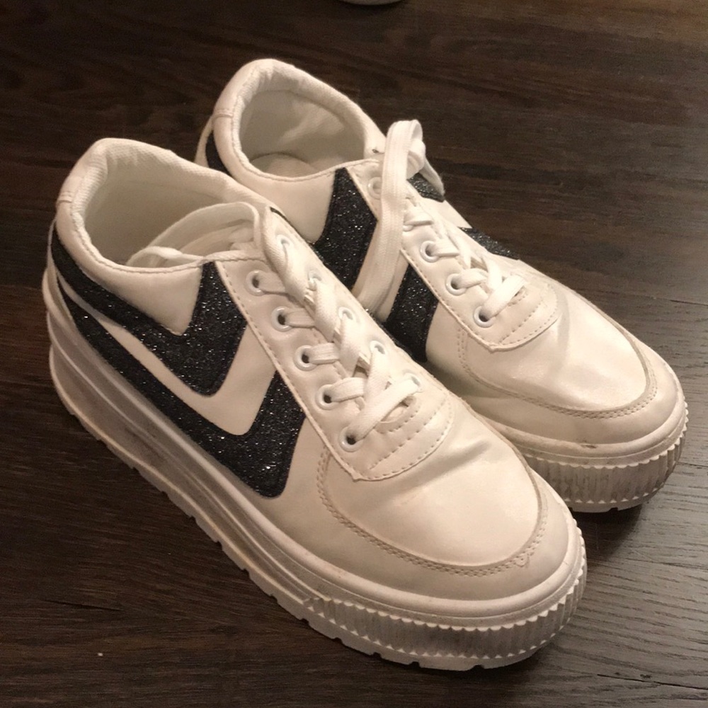 Platform sparkle sneakers